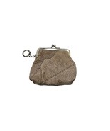 Womens Leather Coin Purse Key Chain Brown Snap Closure - $16.95 CAD