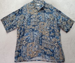 Pierre Cardin Shirt Men Size XL Multi Fish Print Short Sleeve Collar Button Down - £18.11 GBP