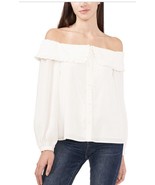 Riley &amp; Rae Off-The-Shoulder Flounce Trim Top, White Size XS Long Sleeve... - $524.18 MXN