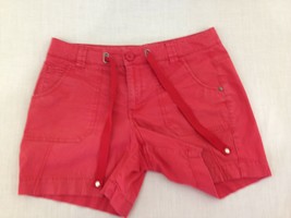 Tommy Hilfiger Red Cotton Blend Women&#39;s Flap Pocket Short Shorts Size 6 - £8.55 GBP