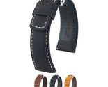 Hirsch Mariner Leather Watch Strap - Brown - L - 18mm / 16mm - Shiny Sil... - £69.91 GBP