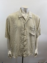 Tommy Bahama Men&#39;s Silk Button Up Shirt Size XL Green Patterned Short Sleeve - £11.68 GBP