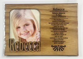 REBECCA Personalized Name Profile Laser Engraved Wood Picture Frame Magnet - £10.82 GBP
