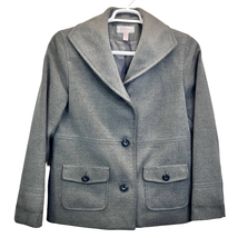 Macys JM Collection Womens Pea Coat Jacket Gray M Coat Buttons Collar Po... - $20.60