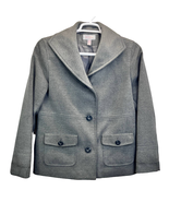 Macys JM Collection Womens Pea Coat Jacket Gray M Coat Buttons Collar Po... - £16.50 GBP
