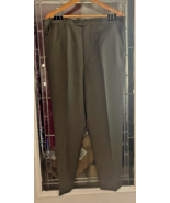 Dress Pants Mens 36x32 Flat Front Cuffs 90s Olive Green - $294.74 MXN