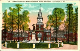 Vtg Postcard Philadelphia Pennsylvania PA Independence Hall Barry Monument UNP - £3.13 GBP