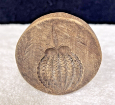 Primative Hand Carved Butter Cookie Press Pumpkin Gourd Squash OLD - £15.50 GBP