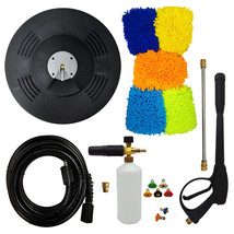 Surface Cleaner 50&#39; Hose 5 Tips 2 Nozzles Foam Lance 5 Mitts 1/4 &amp; 3/8 Female G - £142.04 GBP