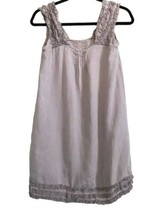 ZARA BASIC Womens Dress Purple Linen Ruffled Sleeveless Sundress Sz XS - £12.82 GBP