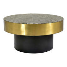 Round Coffee Table with Iron Base Contemporary Sty - £1,267.15 GBP