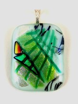 In The Garden Fused Glass Dichroic Pendant - £27.97 GBP