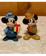 Vintage Mickey Mouse Ornament Walt Disney Productions Japan lot of 2 - £11.68 GBP