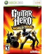 XBox 360 GUITAR HERO WORLD TOUR Guitar Kit Bundle Set w/game disc microsoft - £219.51 GBP