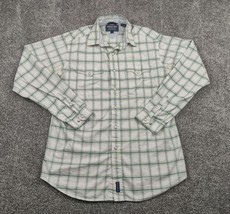 Panhandle Slim Shirt Men Large Plaid Western Pearl Snap Cotton Rough Stock - £15.14 GBP