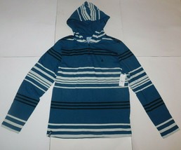 Volcom Striped Long Sleeve Hooded Henley Shirt Size Small Brand New - £23.90 GBP