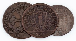 1791-1814 Swiss Cantons Coin Lot (3pcs) 4 Kreuzer to 1 Batzen (VF) - $99.80 CAD