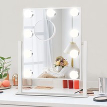 White Lighted Vanity Makeup Mirror - Fabuday Hollywood Cosmetic Mirror With 9 - £35.10 GBP