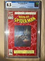 Web of Spider-Man 90 CGC 8.5 Mackie Saviuk Leonardi Spider-Man 2099 Holofoil - £47.77 GBP