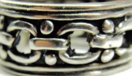 sz 6 Chain Linked Design Band Patina 5.43g Vintage Ring Sterling Silver 925 - $39.59