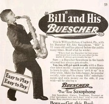 1930 Bill Birken Buescher Alto Saxophone Advertisement Boys Life Music E90 - $372.61 MXN