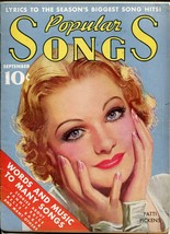 Popular Songs Magazine September 1936- Patti Pickens- Fannie Brice- Belle Baker - £37.86 GBP