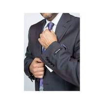 Mens DKNY 100% Wool Two Button Notch Lapel Slim fit Shark Texture 1364 Dark Gray image 8