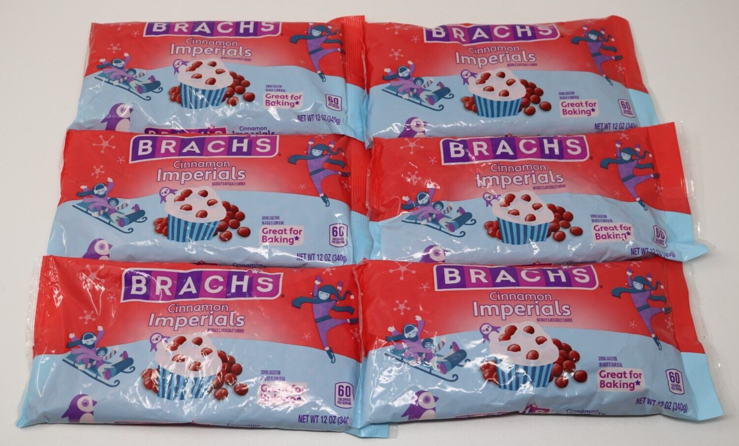 Primary image for Brach's Cinnamon Imperials Baking Candy Flavored 12oz Bags BB 08/25 Lot of 6