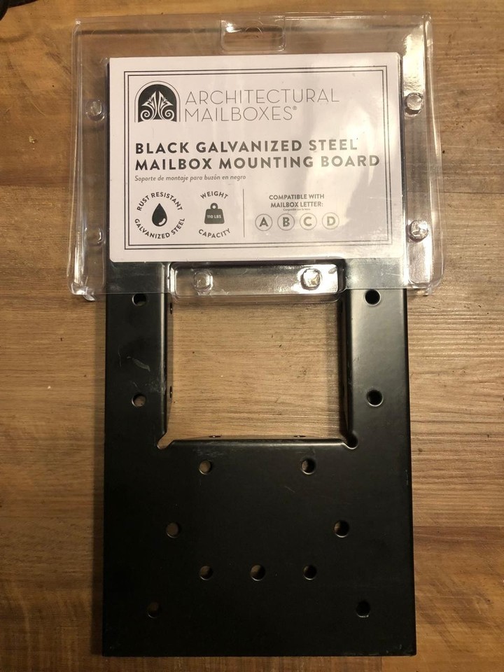 Architectural Mailboxes Black Galvanazed Steel Mailbox Mounting Board - $14.84