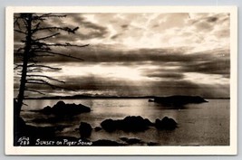 Washington Sunset on Puget Sound RPPC Ellis Photo Postcard C47 - £5.22 GBP