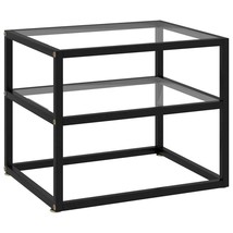 Console Table Clear, Black Tempered Glass, Powder-Coated Steel - $135.99