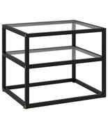 Console Table Clear, Black Tempered Glass, Powder-Coated Steel - €115,79 EUR