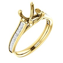 Authenticity Guarantee 
18k Yellow Gold Princess Diamond Channel Semi-Set Eng... - £1,875.63 GBP