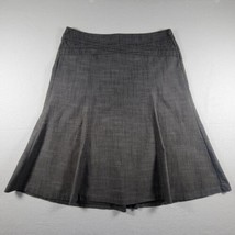 New York Clothing Co Women&#39;s Sz 10 Gray Chambray Denim A-Line Flare Skirt - £11.99 GBP
