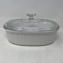 Corning Ware French White F-2-B Oval Casserole Dish With Lid 3 Qt. 2.8 Liter - £19.46 GBP