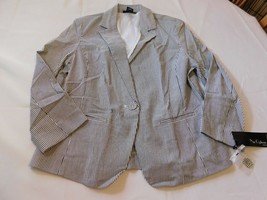 Nue Options Women&#39;s Ladies Long Sleeve Jacket Black White Striped Size 6... - $40.79