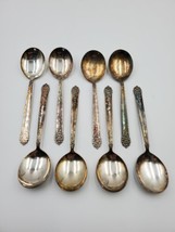 Vtg King Edward Silverplate Holiday National Silver Company 8 Gumbo Soup Spoons - £31.12 GBP
