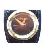 NIXON SOMETIMES THE NAUGHTY Gold SS Leather Women Wristwatch - $54.26 CAD