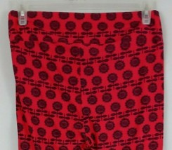 New LuLaRoe Tall &amp; Curvy Leggings Red With Daisies Design - £12.39 GBP