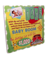 1945 Coaster Tile Baby Boom Birthday Anniversary Graduation History Wedd... - $12.62