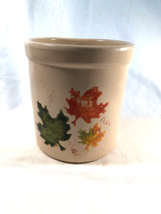 2 Quart High Jar Crock Leaf Motif R.R.P. Co Roseville Ohio Mint - £23.62 GBP