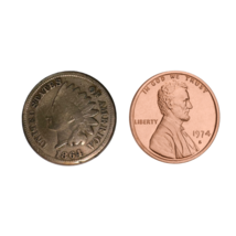1864 Indian Head Cent Fine F Bronze Coin - £40.21 GBP