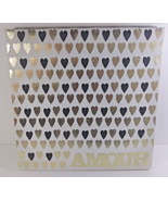 Amour Hearts Canvas Art Print 15in Square Multicolor Black Gold Love Wal... - $19.99