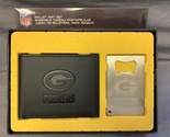 Green Bay Packers Men&#39;s Bi-Fold Wallet and Bottle Opener Keychain Gift Set - £16.98 GBP
