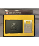 Green Bay Packers Men&#39;s Bi-Fold Wallet and Bottle Opener Keychain Gift Set - £16.99 GBP