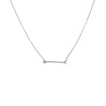 925 Sterling Silver 16&quot;+2&quot; Arrow Design 20mm Pendant Necklace Fine Metal Jewelry - £78.21 GBP