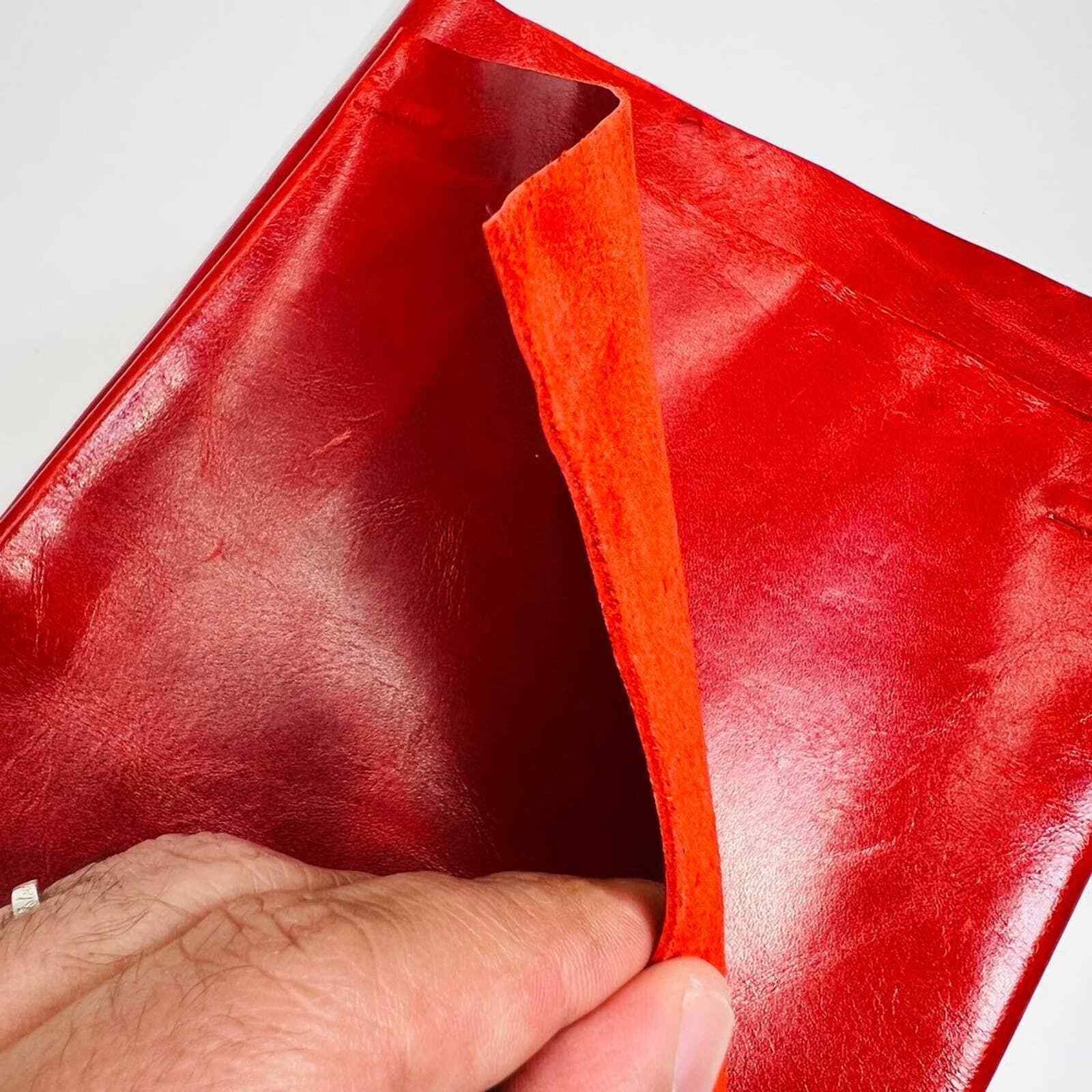Cambridge Leather Collection Sample 23" x 24" Fabric Red Clothing Fashion Design Item image 7