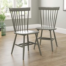 Sauder New Grange Spindle Back Chair, Pewter Green Finish, Dimensions: 20.47&quot;L X - £119.63 GBP