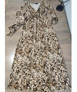 Espresso Animal Print Cheetah Leopard Long Sleeve Dress Maxi Dress Size M - $24.00