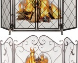 BEAMNOVA 49.8x31.3 in + 50x32 in Bronze Fireplace Screen 3 Panel Decorat... - £299.91 GBP